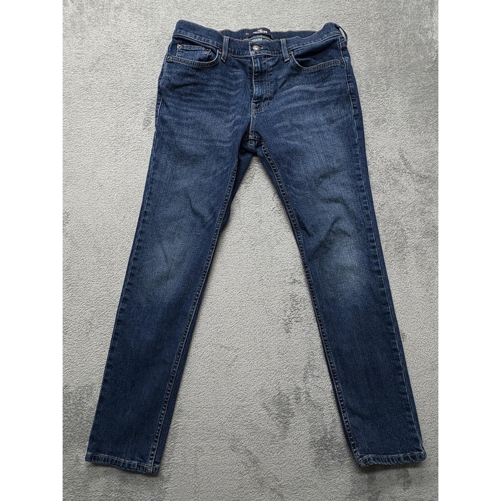 Hollister‎ Jeans Mens Measured 33x29 Skinny Epic Flex Stretch Denim Classic Wash